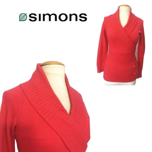 Twik Simons Shawl Collar fitted sweater M - Picture 1 of 9
